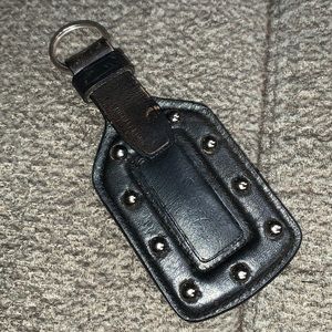 EUC Michael Kors black leather luggage tag